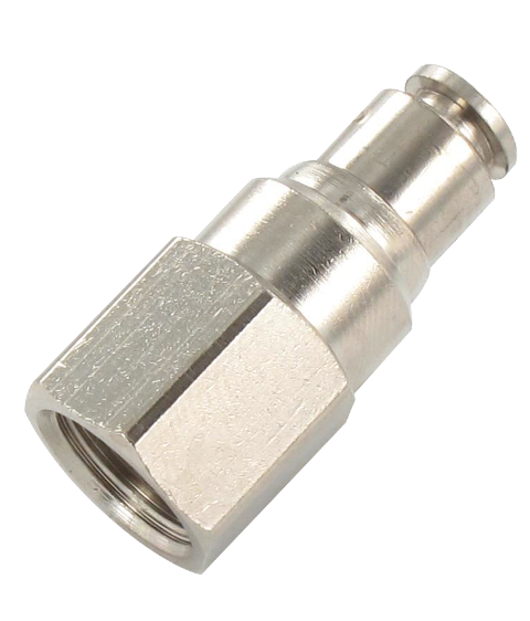 Straight female BSP push-in fitting in nickel-plated brass 3/8-12 Pneumatic push-in fittings