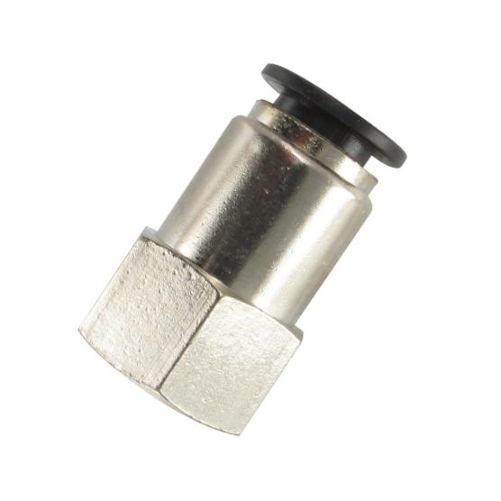 Straight female BSP push-in fitting with nickel-plated brass body T8-3/8 Pneumatic push-in fittings