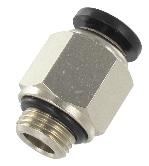 Straight male BSP cylindrical push-in fittings with nickel-plated brass body