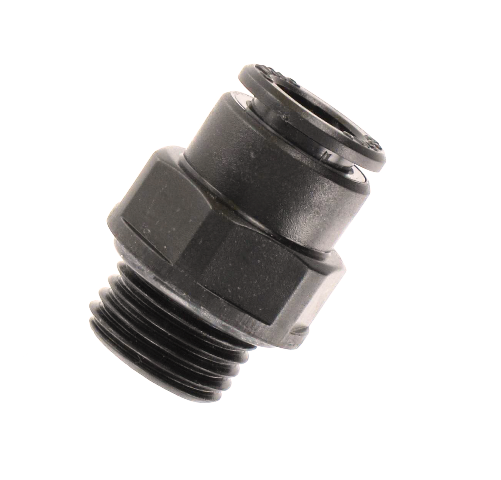 Straight male BSP push-in fittings in technopolymer