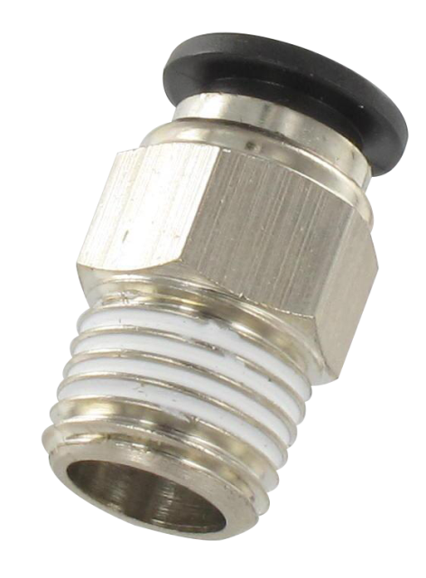 Straight male BSP tapered push-in fittings with nickel-plated brass body