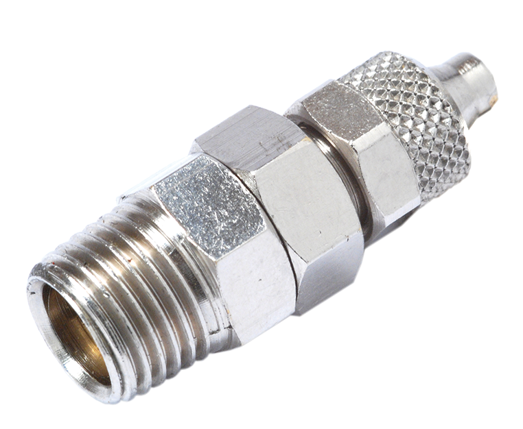 Straight male swivel push-on fitting, BSP tapered thread 06/4-1/4