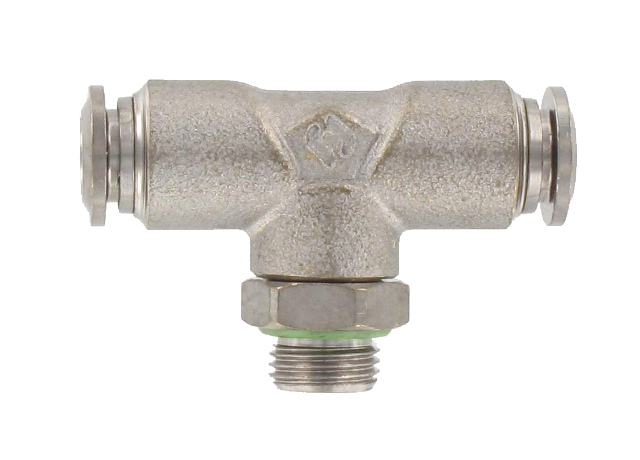 T centre-cylindrical male swivel push-in fittings