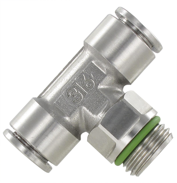 T push-in fitting male swivel BSP cylindrical mini series in stainless steel 1/8\" T6