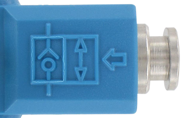 Unidirectional pneumatic servovale with push-in control D4-1/4 Pneumatic function fittings