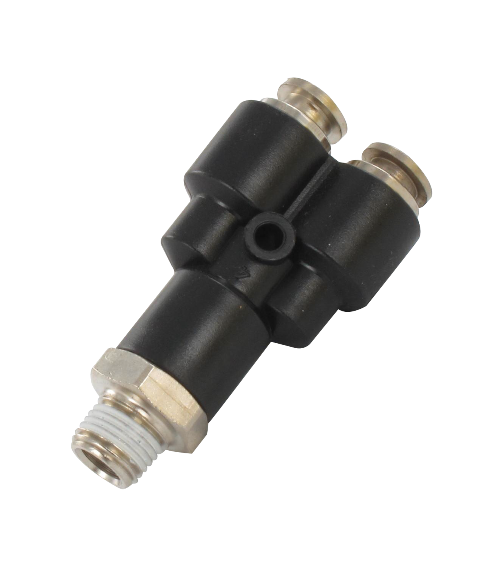 Y male push-in fitting BSP tapered  in resin and nickel-plated brass 1/4-4 Pneumatic push-in fittings