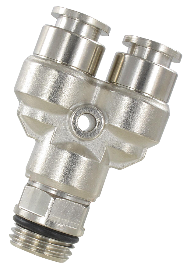 Y male push-in fitting cylindrical BSP in brass nickel-plated 1/8 T8 Fittings and couplings