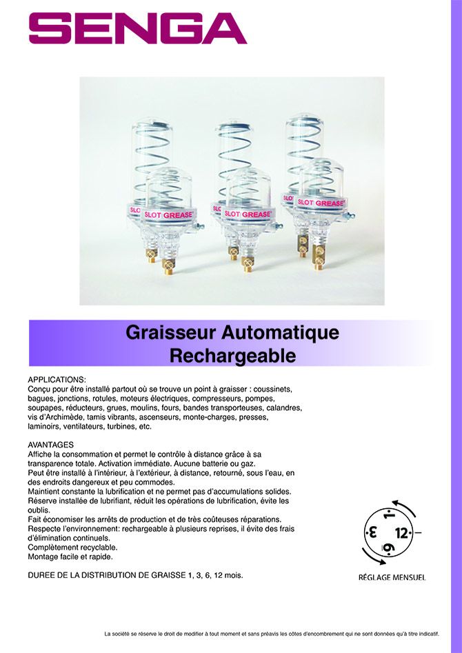 Graisseurs automatiques rechargeables